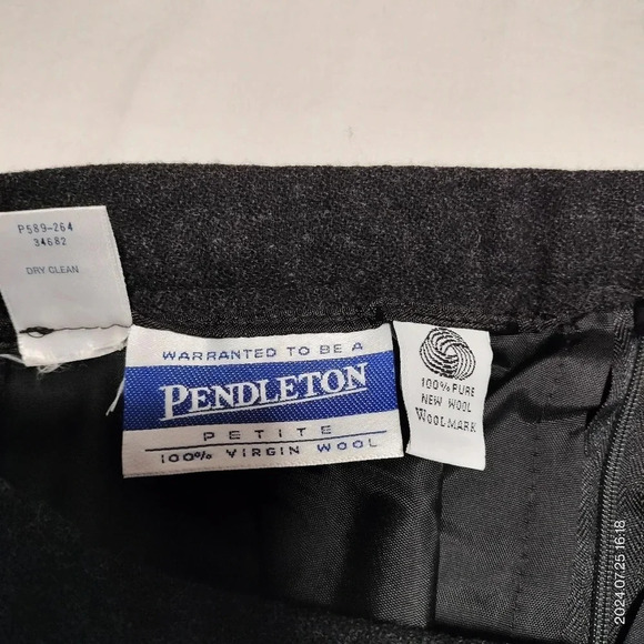Pendleton Virgin Wool Skirt Midi Straight Pockets Lined Size 14 Made In USA - Picture 5 of 9